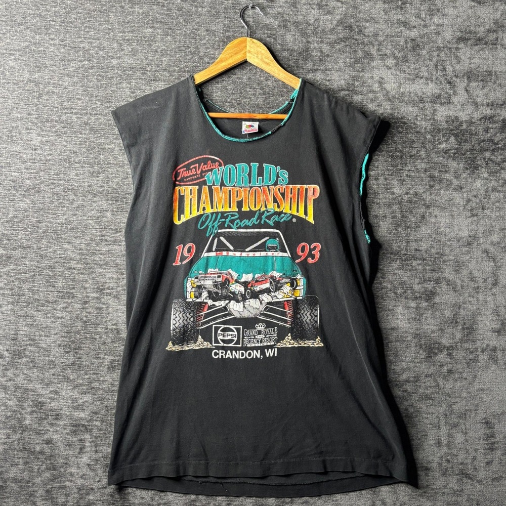 Vintage 1993 World's Championship Off Road Race Budweiser WI Muscle Tee Large